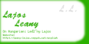 lajos leany business card